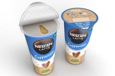 Lactalis Nestlé Spain's new ready-to-drink latte cups use plastic that contains 30% second-generation bio-based PP.