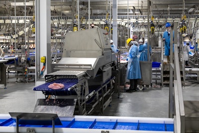 Automation turkey processing labor Prestage Foods