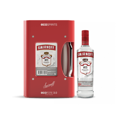 Bottles are removed from the ecoTOTE for use, then returned to snap into place in the waiting ecoTOTE package when they’re empty.