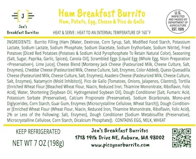 Ham breakfast burrito listeria Jen's