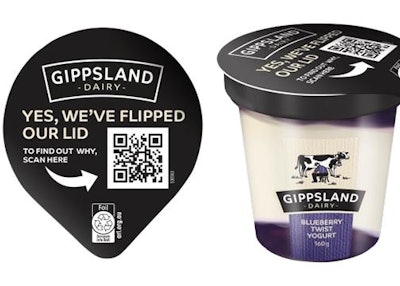 Chobani brand Gippsland Dairy has cut nearly half of its packaging's plastic content by removing the plastic lid and spoon.