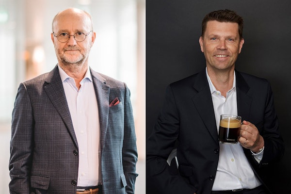 Marco Settembri, left, is retiring from his position as executive vice president and CEO Zone Europe for Nestlé. Guillaume Le Cunff, currently CEO of Nespresso, will become CEO Zone Europe.
