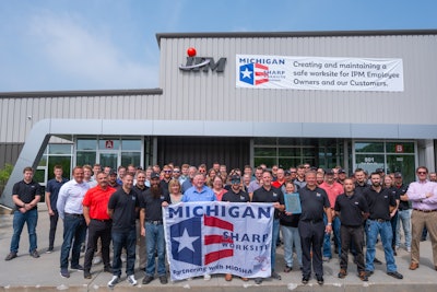 The IPM team celebrates earning Michigan OSHA’s MSHARP certification in 2023. IPM is one of nine companies to currently hold the certification.
