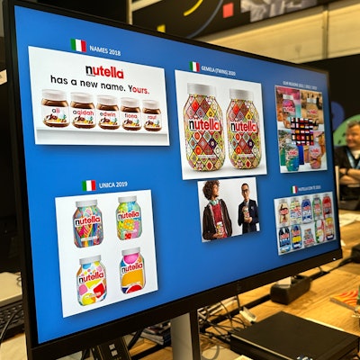 Campaigns that allow consumers to personalize their packaging, such as the this custom campaign for Nutella that HP was displaying, have been highly successful.
