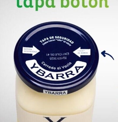 Ybarra's new button cap eliminates the use of plastic in its tamper seal, for a 14 ton-per-year reduction in plastic use.
