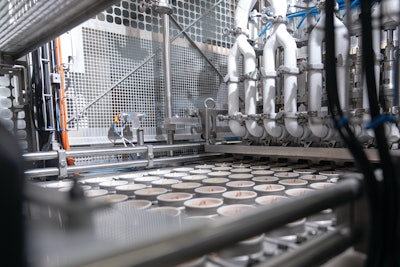 Primary packaging also got a serious upgrade with the installation of Intermittent-motion filling machines that fill cups eight across—four chocolate, four vanilla.