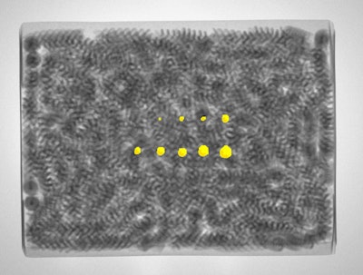 The X52 x-ray system inspecting pasta for contaminants.