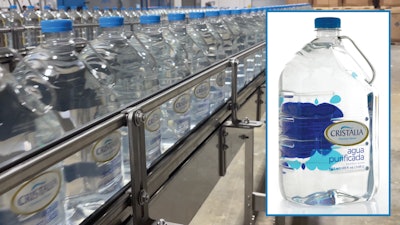 Cristalia's new PET 1-G bottle with integral handle is making a splash in Puerto Rico.