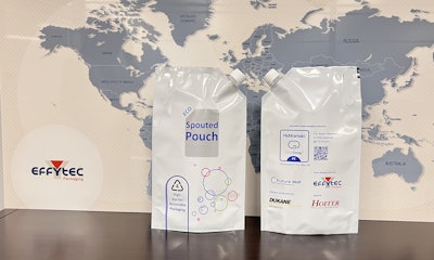 Monomaterial spouted pouch