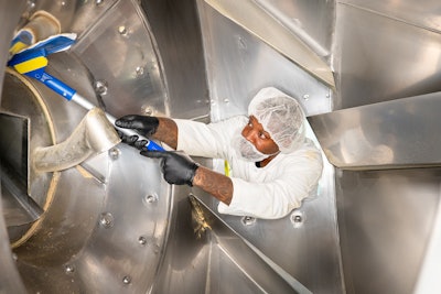 The batch mixer allows Dr. Harvey's to maintain crucial sanitation processes.