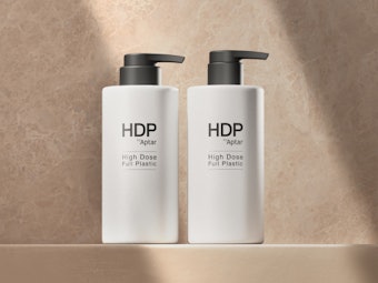 Aptar Beauty Hdp All Plastic High Dose Dispensing Pump Editorial On Shelf