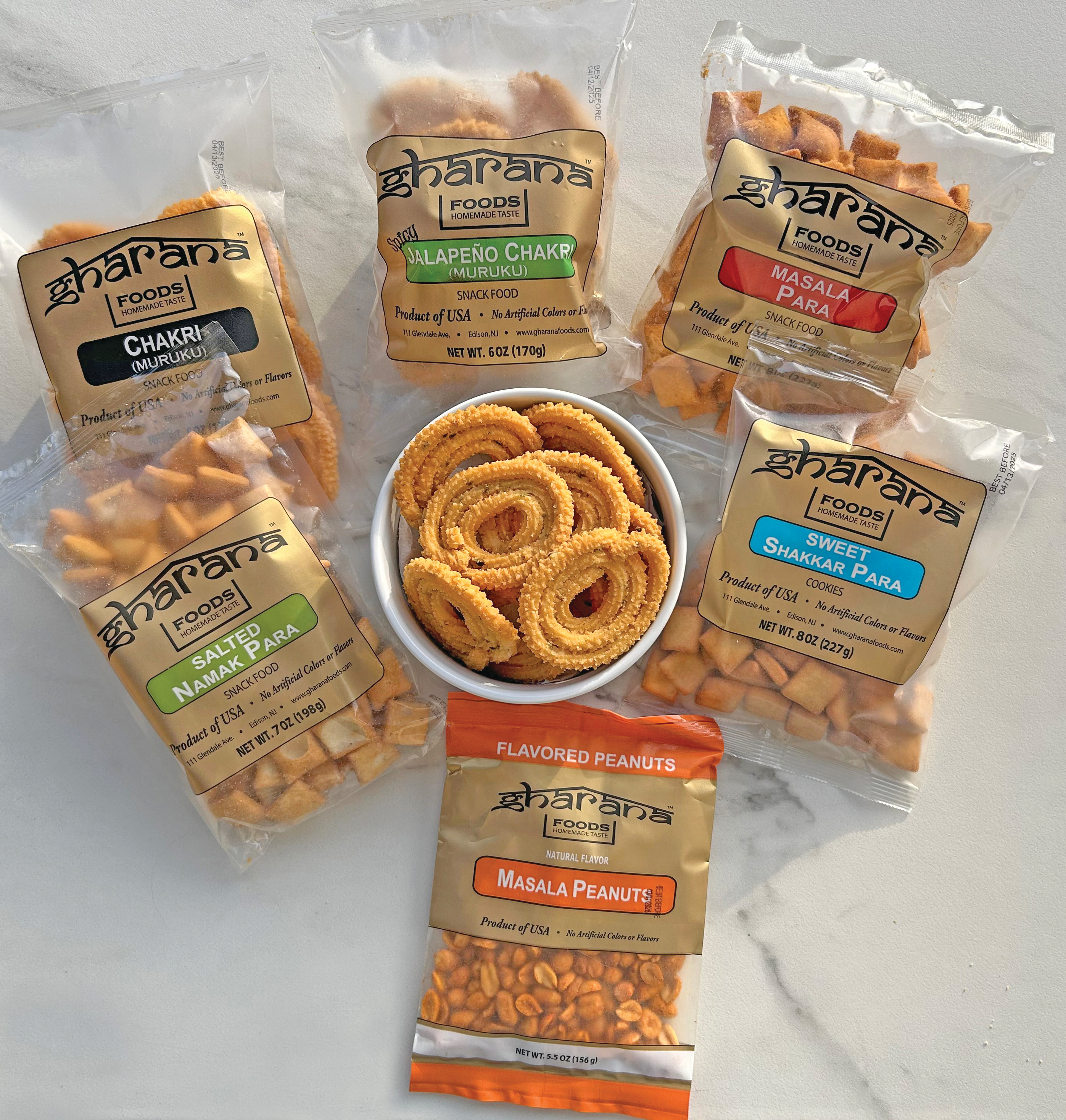 Gharana Foods&rsquo; authentic ethnic snacks focus on clean label products without any artificial colors, flavors, or preservatives. Image courtesy of Kathy Travis
