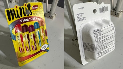 Carmex brand Minis lip balm applicators were an early adopter of paper blisters.