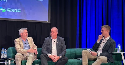 From l. to r., Neil Drain, tms, Jeff Snyder, Rumpke, and Dan Liswood, senior director – NextGen Consortium, Closed Loop Partners and session moderator