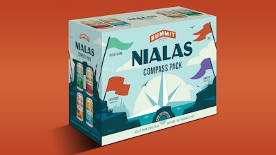 The St. Paul, Minn.-based brewery introduced the Nialas brand in 2022 with its IPA and Irish-Style Dark, later expanding the line with the addition of Latitude in 2024 and Ambler in 2025 to form its four-style Compass Pack variety multipack.
