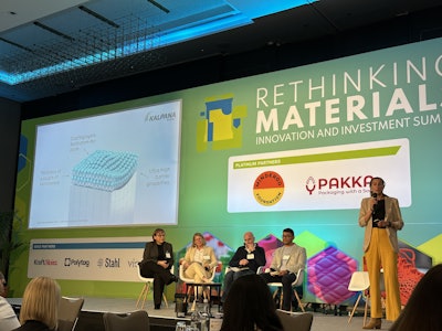 (from left) Linda Roman, Kim Bertens, John Ryan, and Edgar Castro-Aguirre, all of Kraft Heinz. (speaking) Sandra Wiegman, Kalpana Systems.