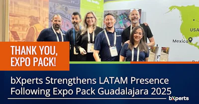 bXperts team at Expo Pack Guadalajara 2025 conference in Mexico