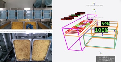 Chef robot camera visualization with bounding boxes.