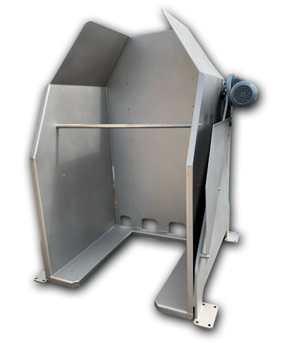 A Coastal Manufacturing mechanical floor load bin dumper