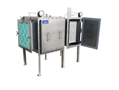 The Xchanger model shown is used to cool, dehumidify, reheat, and filter low-pressure conveying air.