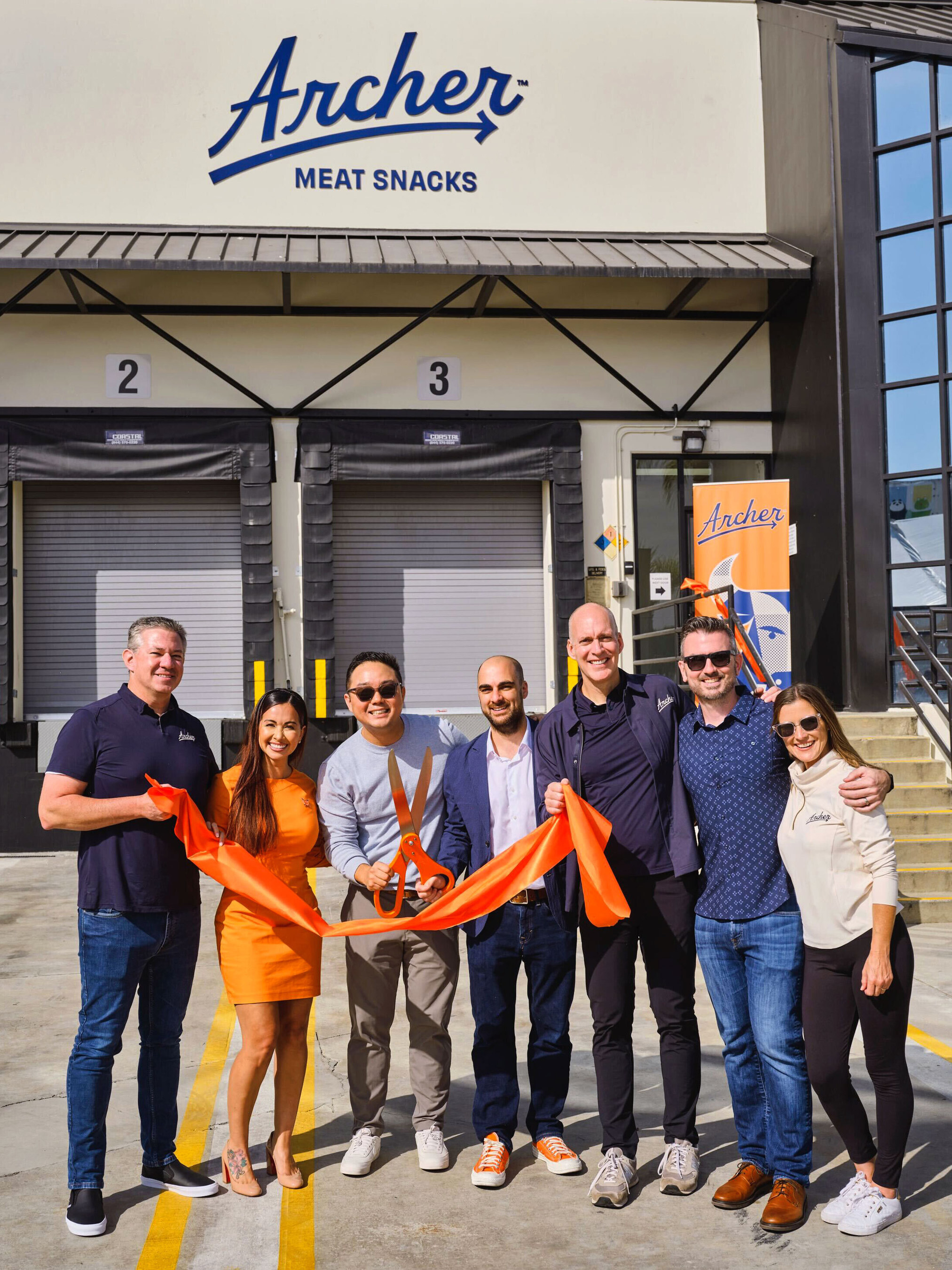 Archer executive team cuts the ribbon to officially open the company's new manufacturing facility in Vernon, Calif.