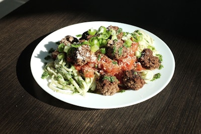 Meatballs are one of several applications processors can apply the fungus-based beef mince to.