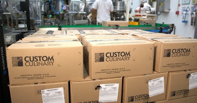 The multipack system automatically handles different SKUs from a shared conveyor and organizes them into separate pallets.