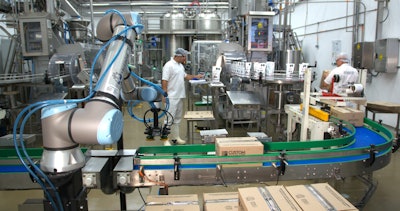Griffith Foods’ robotic cell operates with two synchronized production lines capable of handling diverse SKUs reliably and efficiently.