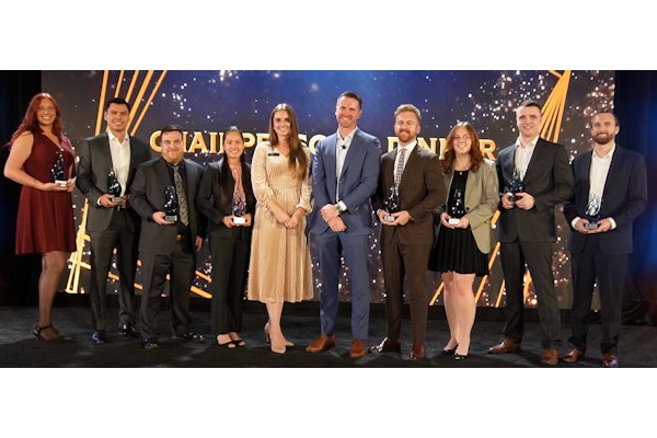 The 2025 On the Rise Award Winners and Krista DeBrosse, Director, Trade Show Operations, PMMI