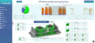 The FPS Remote Monitoring System collects and analyzes real-time data to help predict maintenance needs, minimize downtime, and improve overall equipment performance.