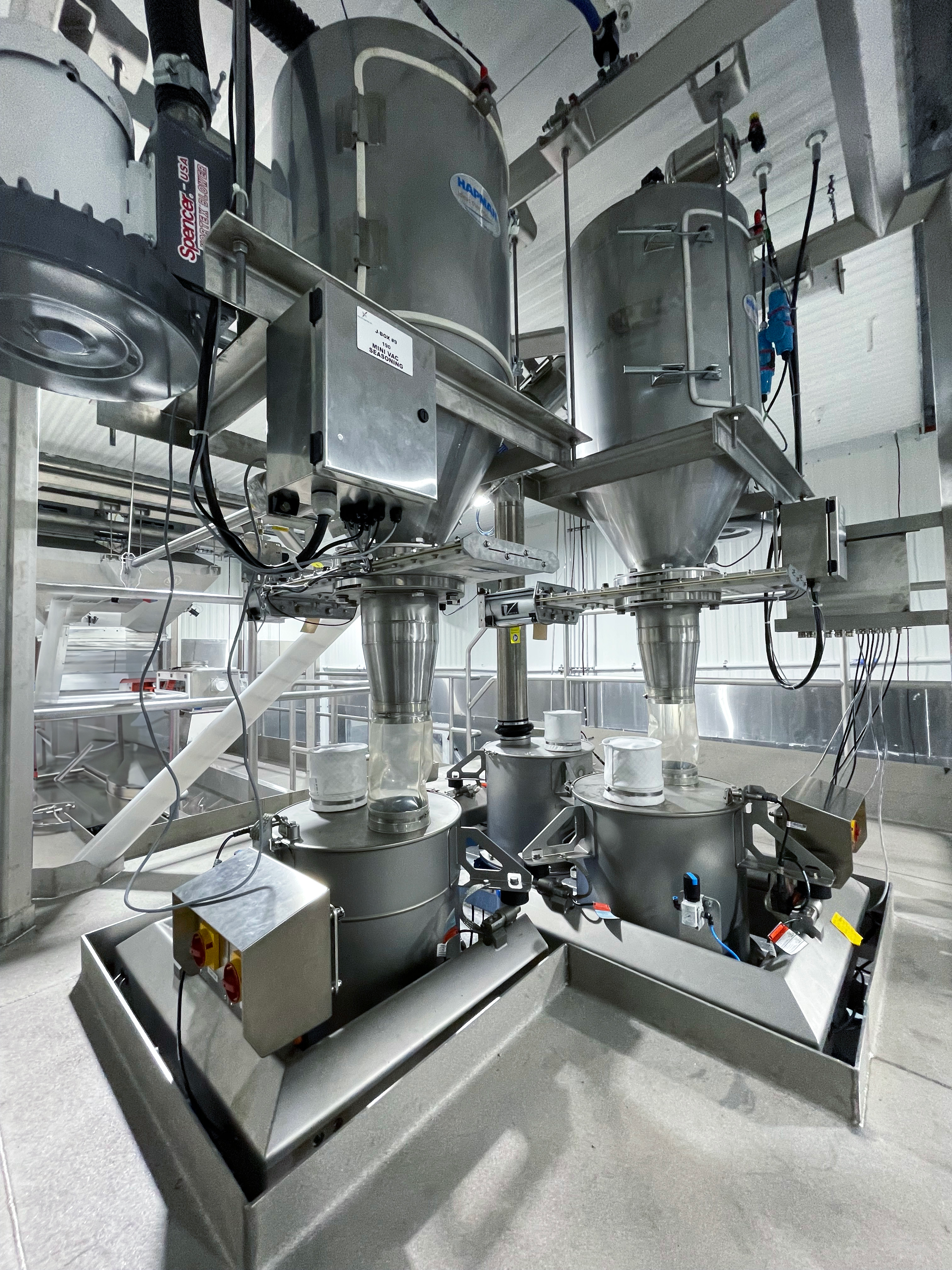 The above image shows the bulk material handling (BMH) section of the Mock 2 Production System.