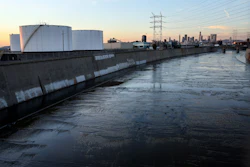 The above image shows the Los Angeles River flowing through Vernon, Calif., not far from the site of the tragic burrito factory incident.