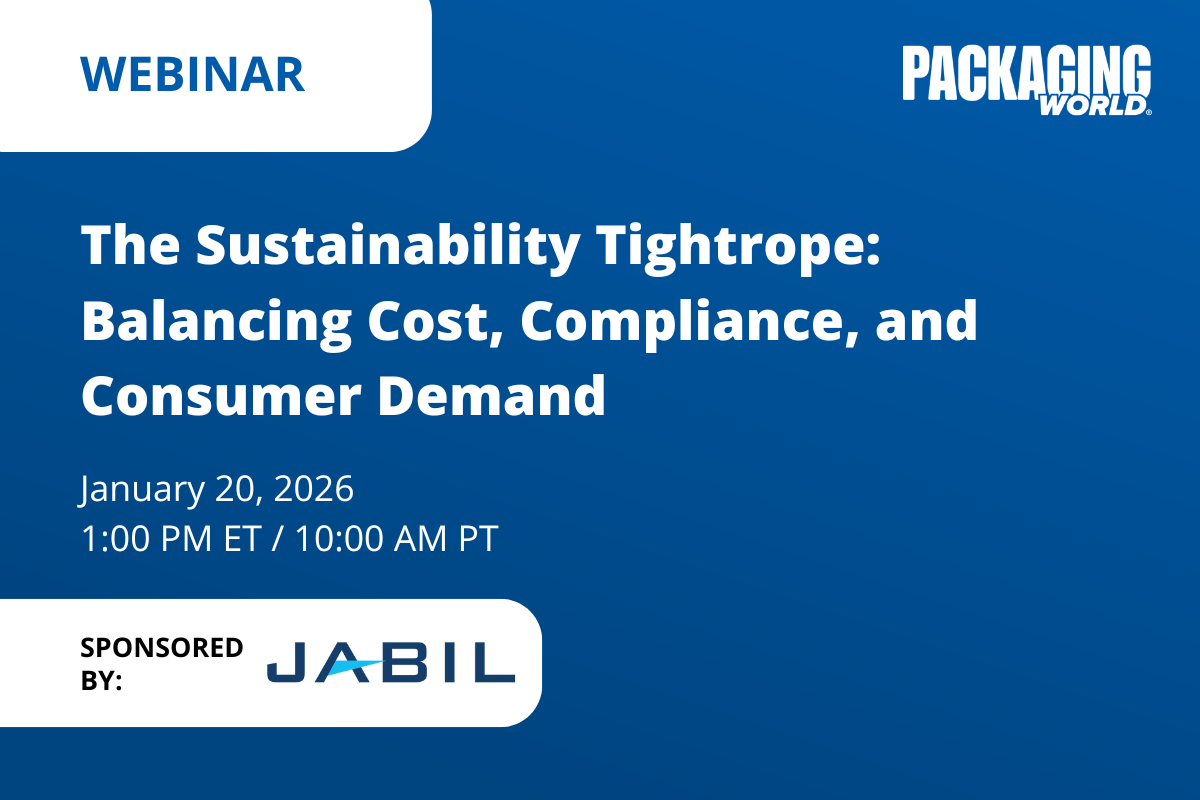 Packaging World webinar on sustainability in packaging, sponsored by Jabil