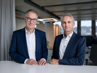 Former CEO and future Chair of the Board of Directors Martin Becker (left) and new CEO Alexander Heizler.