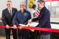 Eric Juillet de Saint Lager, CEO, BRIDOR North America, Anthony Fanucci, Mayor of the City of Vineland and Philippe Morin, CEO, BRIDOR Worldwide Celebrate the New Jersey baking site expansion.