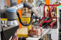The palletizing solution receives boxes from a case sealer, and each line now moves 1,500 boxes daily to pallets.