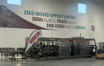 Frain's rental model is on display on the showroom wall.