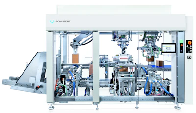 Schubert’s lightline Casepacker combines multiple packaging functions within a compact, modular system designed for flexible, automated end-of-line operations.