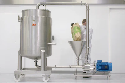As an optional extra Silverson Machines' Flashmix can be supplied with pneumatic valves coupled to a powder sensor for semi-automatic processes.