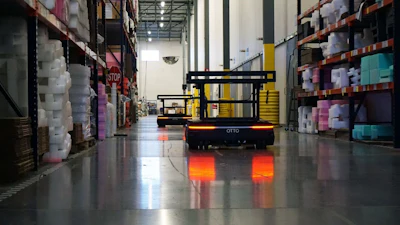 OTTO is designed for material handling and transporting stacked items, lifting pallets, and towing carts.