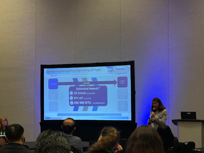 Megan Malvey from Ecolab walks through best practices for CIP optimization at the 2026 edition of ISBT's BevTech in Arlington, Texas.
