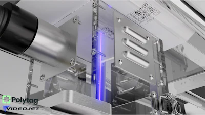 Industrial coding equipment with UV light system and metal components for product marking