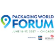 Packaging World Forum logo with location pin icon and event details for June 16-17, 2027 in Chicago