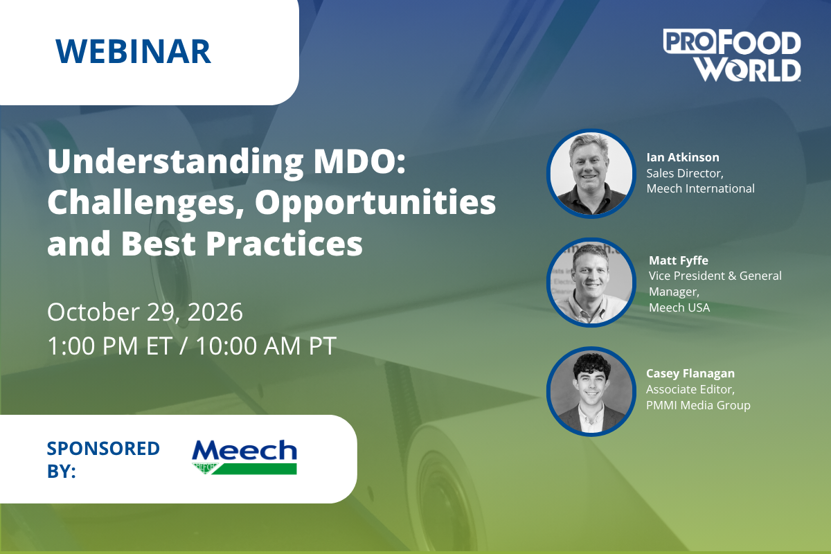 Pro Food World webinar on MDO challenges and opportunities featuring industry experts on October 29, 2026