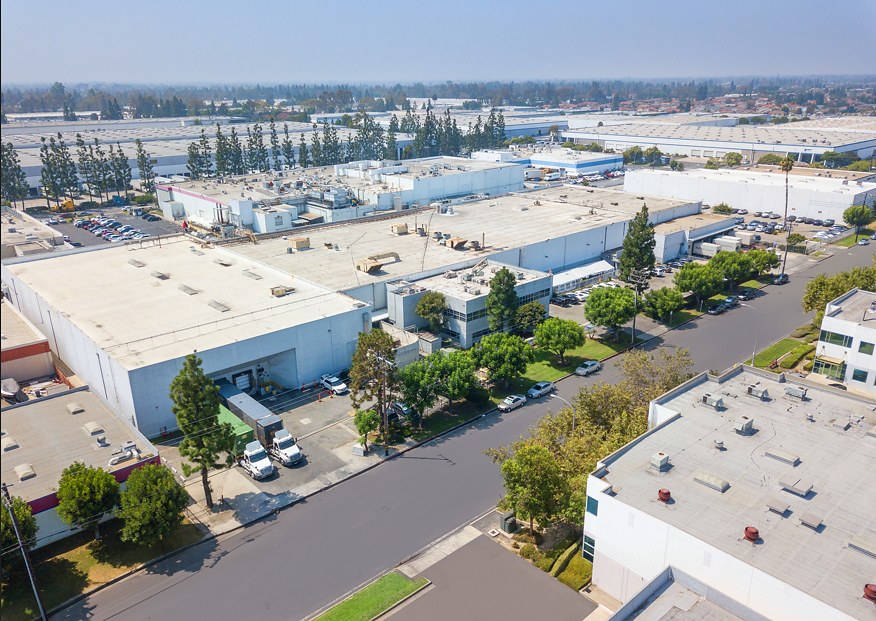 Aerial view of Juanita’s Foods’ newly acquired 120,000-sq-ft manufacturing facility in Santa Fe Springs, Calif.