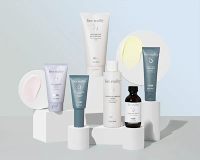 Bestsellers are shown here, but volumes among the 60-plus SKUs range from a 30-mL serum to a 473-mL backbar bottle, and mixed orders routinely combine both.