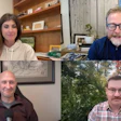 Four professionals in a video conference call displayed in a grid layout