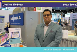 Jonathan Sanchez from Miura America speaks at Pack Expo booth LU-8035 during live broadcast