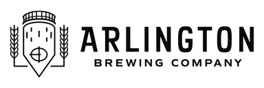 Arlington Brewing Company logo featuring a barrel icon with wheat stalks and bold black text