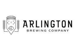 Arlington Brewing Company logo featuring a barrel icon with wheat stalks and bold black text